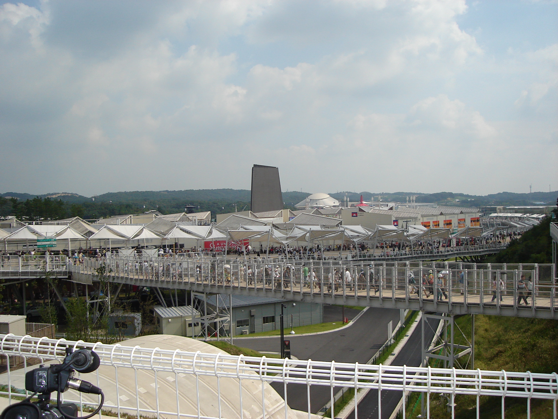 looking over the site from a walkway