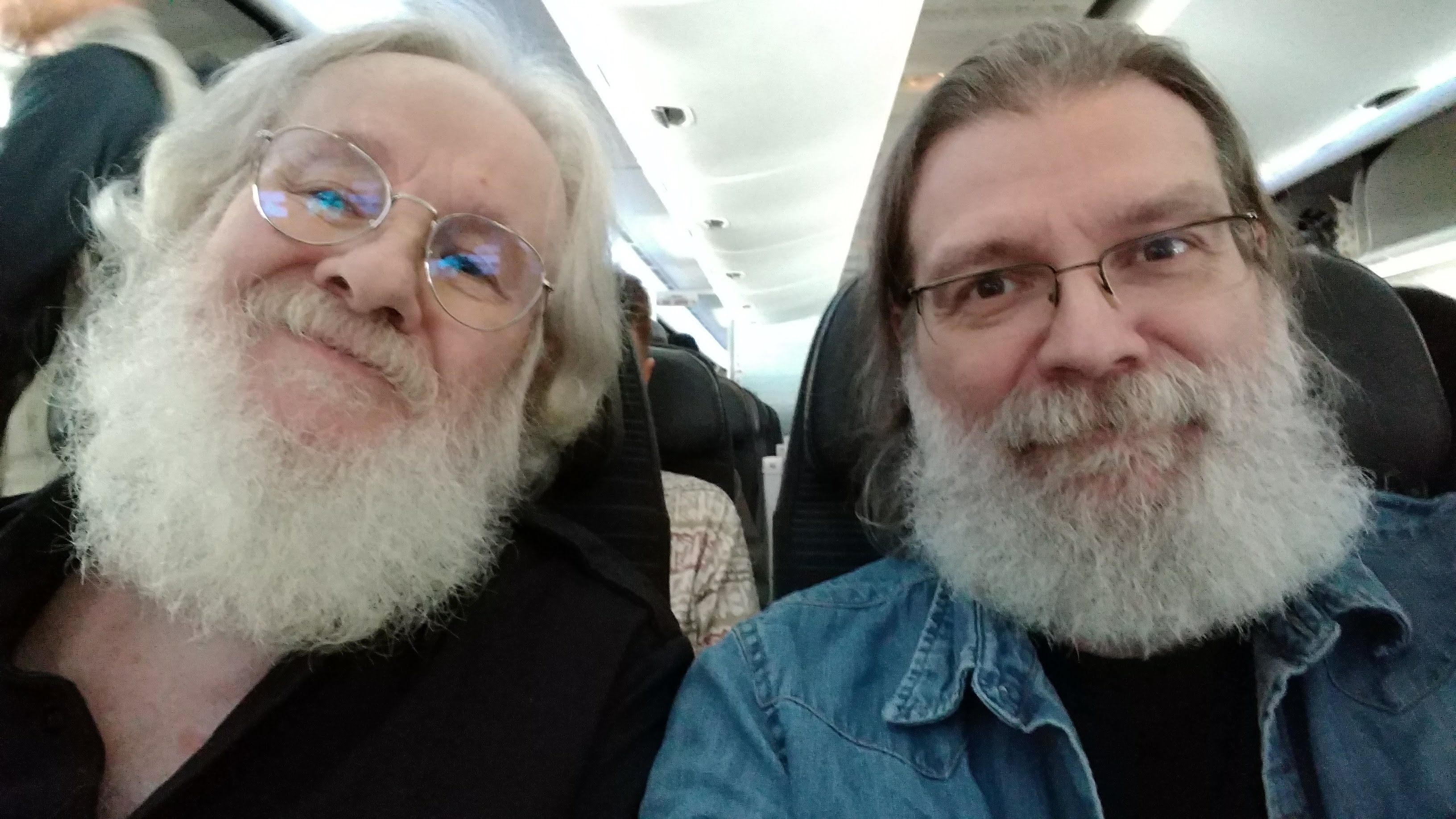 Chris and Earl selfie on the plane.