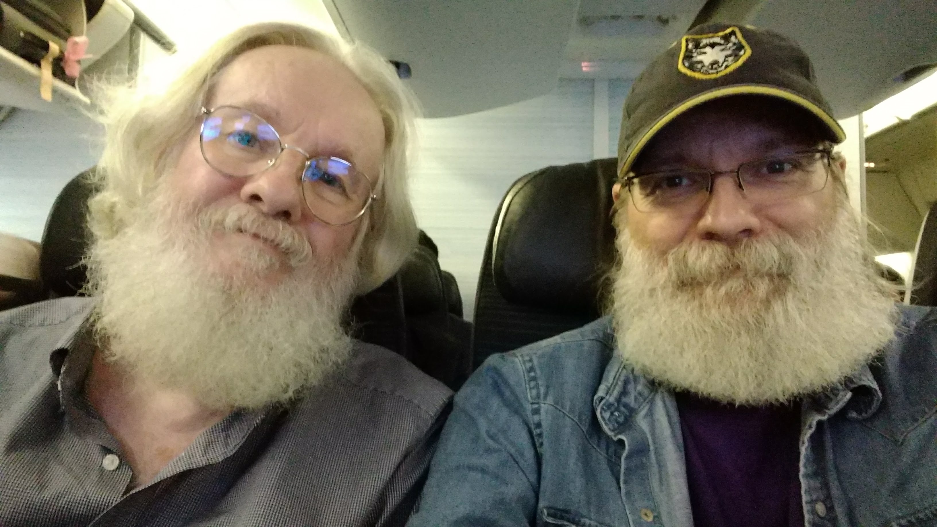chris and earl on the plane