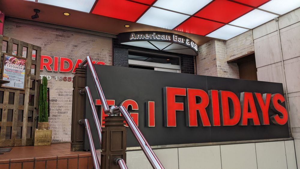 TGI Fridays sign at the entrance